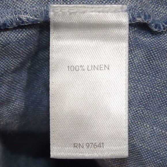 J.JILL Dress, S, Love Linen, Split neck, 3/4 Bell Sleeves, Blue, Short - Picture 10 of 11